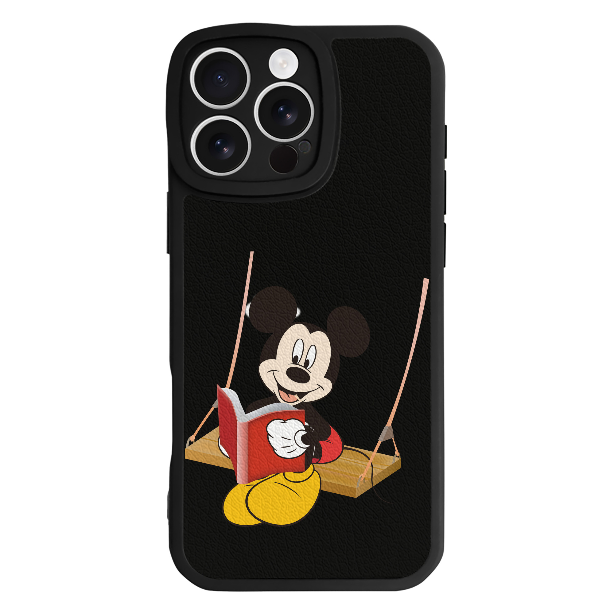 （画像用） ミッキーマウス Mickey Mouse 【iPhone 16シリーズ対応】シリコンスマホケース（レザー調） 材質：シリコン